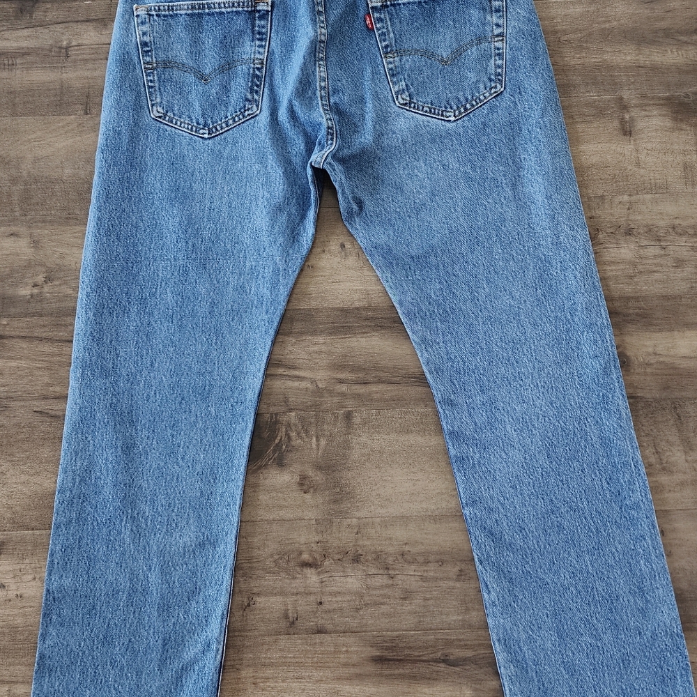 Levi's 501 Original Fit Straight Leg Blue Jeans Men's Size 38 - Picture 12 of 15